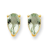 14k 8x5 Pear Green Amethyst Earring