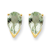 14k 9x6 Pear Green Amethyst Earring