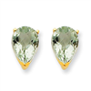 14k 10x7 Pear Green Amethyst Earring