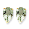 14k 12x8 Pear Green Amethyst Earring