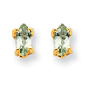14k 5x2.5 Marquise Green Amethyst Earring