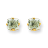 14k 4mm Square Green Amethyst Earring
