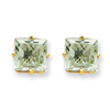 14k 7mm Square Green Amethyst Earring