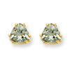 14k 6mm Trillion Green Amethyst Earring