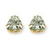 14k 8mm Trillion Green Amethyst Earring