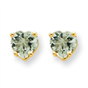 14k 5mm Heart Green Amethyst Earring