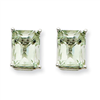 14kw 9x7mm Emerald Green Amethyst Earring