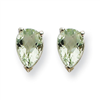 14kw 6x4 Pear Green Amethyst Earring