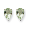 14kw 7x5 Pear Green Amethyst Earring