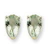14kw 8x5 Pear Green Amethyst Earring