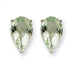 14kw 9x6 Pear Green Amethyst Earring