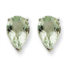 14kw 10x7 Pear Green Amethyst Earring