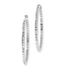 14k White Gold Diamond Fascination Round Hinged Hoop Earrings