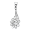 Sterling Silver Clown w/ Flower Charm