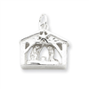 Sterling Silver Antiqued Manger Charm