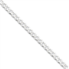 Sterling Silver 4.5mm Pave Curb Chain