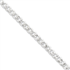 Sterling Silver 5.5mm Pave Curb Chain