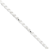 Sterling Silver 3.5mm Diamond-cut Rope Chain anklet