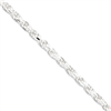Sterling Silver 4.75mm Diamond-cut Rope Chain anklet