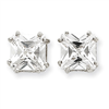 Sterling Silver Princess CZ Stud Earrings