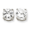 Sterling Silver Round CZ Stud Earrings