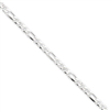 Sterling Silver 4mm Pave Flat Figaro Chain