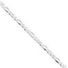 Sterling Silver 4mm Pave Flat Figaro Chain bracelet