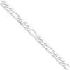 Sterling Silver 7.75mm Figaro Chain anklet