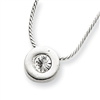 Sterling Silver CZ Charm on 16 Chain Necklace chain