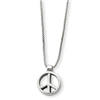 Sterling Silver Peace Sign Charm on 16" Chain Necklace chain