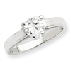 Sterling Silver Solitaire Heart CZ Ring