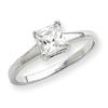 Sterling Silver Solitaire Princess CZ Ring