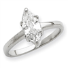 Sterling Silver Solitaire Marquise CZ Ring