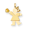 14k Girl with CZ November Birthstone Charm