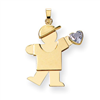 14k Boy with CZ March Birthstone Charm