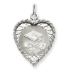 Sterling Silver Graduation Cap & Diploma Disc Charm