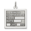 Sterling Silver Birth Certificate Charm