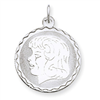 Sterling Silver Engraveable Girl Disc Charm
