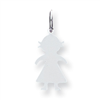 Sterling Silver Engraveable Girl Disc Charm