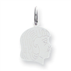Sterling Silver Engraveable Girl Disc Charm