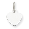 Sterling Silver Engraveable Heart Disc Charm