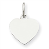 Sterling Silver Engraveable Heart Disc Charm