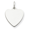 Sterling Silver Engraveable Heart Disc Charm