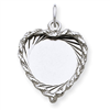 Sterling Silver Engraveable Heart Disc Charm