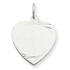 Sterling Silver Engraveable Heart Disc Charm