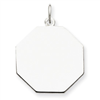 Sterling Silver Engraveable Octagon Disc Charm