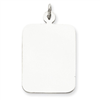 Sterling Silver Engraveable Rectangle Disc Charm