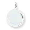 Sterling Silver Engraveable Round Patterned Disc Charm