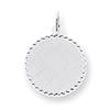 Sterling Silver Engraveable Round Patterned Disc Charm
