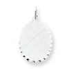 Sterling Silver Engraveable Oval Patterned Disc Charm